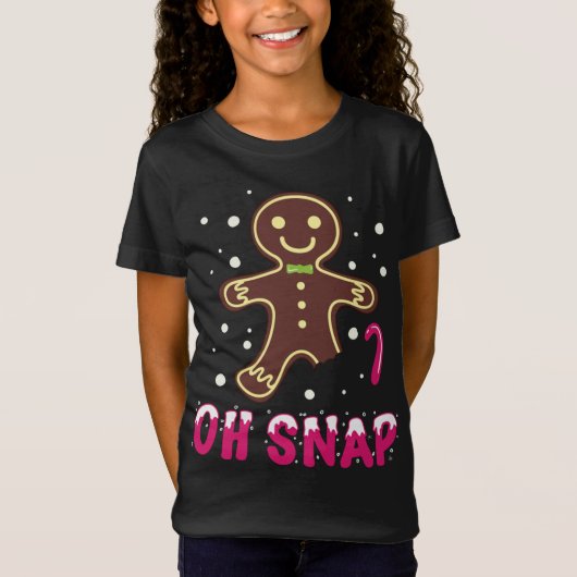 T-Shirt Oh Snap Funny mignon Noël Gingerbread Homme (Devant)