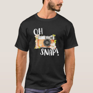 T-shirt Oh Snap Funny Retro Caméra Lover Floral Vintage Ph