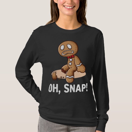 T-shirt Oh Snap Gingerbread Cookie Man Broyé Jambe Amputé (Devant)