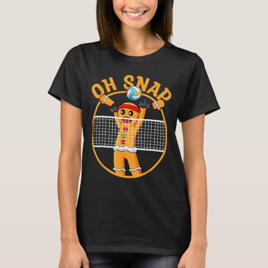 T-shirt Oh Snap Gingerbread Man Christmas Volleyball (Devant)