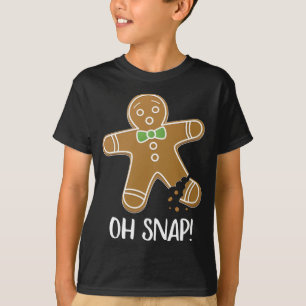T-shirt Oh Snap Gingerbread Man Cookie Broken Leg Funny