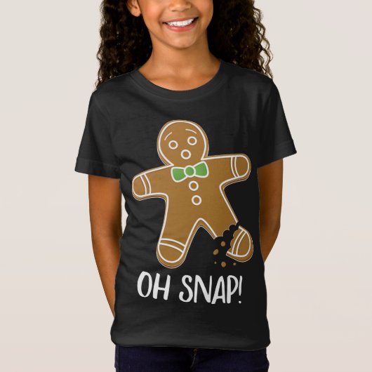 T-Shirt Oh Snap Gingerbread Man Cookie Broken Leg Funny (Devant)