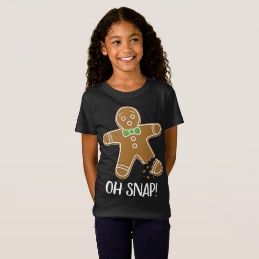T-Shirt Oh Snap Gingerbread Man Cookie Broken Leg Funny (Devant entier)