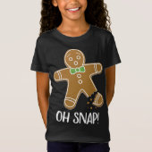 T-Shirt Oh Snap Gingerbread Man Cookie Broken Leg Funny (Devant)