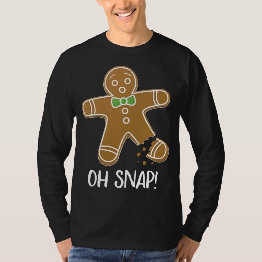 T-shirt Oh Snap Gingerbread Man Cookie Broken Leg Funny (Devant)