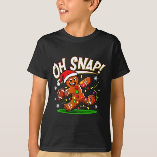 T-shirt Oh Snap Gingerbread Man Santa Football Funny Chris (Devant)