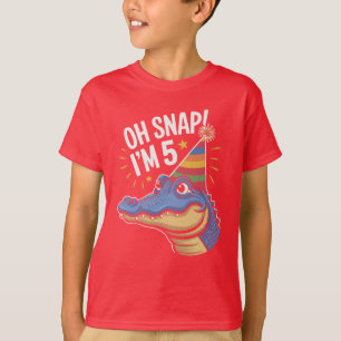 T-shirt Oh Snap, j'ai 5 ans Fête d'anniversaire Alligator,