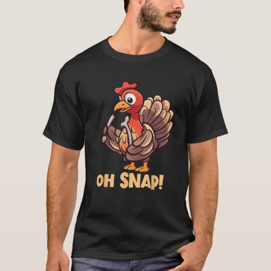 T-shirt Oh Snap Turkey Wishbone Funny Thanksgiving Turkey  (Devant)