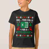 T-shirt Oh This Calls For A Spreadsheet Christmas Santa Ex (Devant)