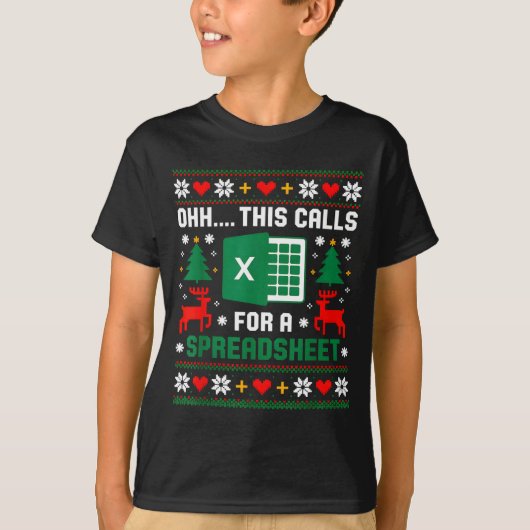 T-shirt Oh This Calls For A Spreadsheet Christmas Santa Ex (Devant)