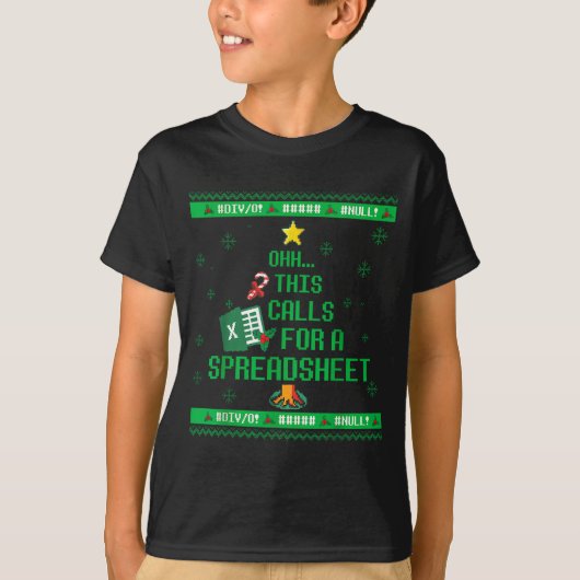 T-shirt Oh This Calls For A Spreadsheet Christmas Sweater (Devant)