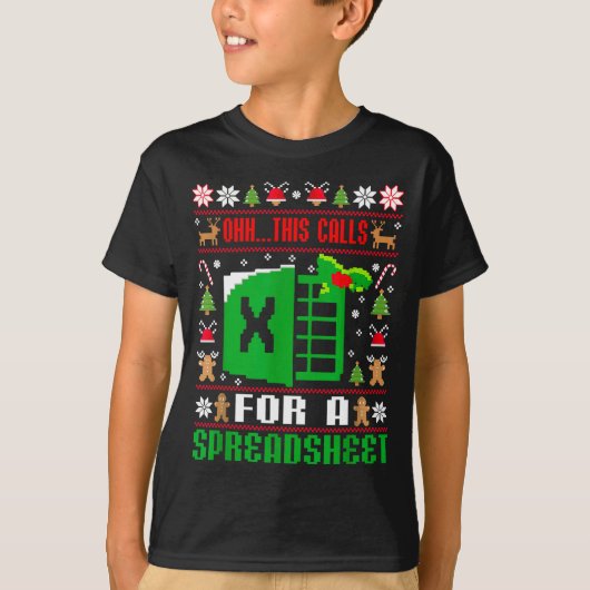 T-shirt Oh This Calls For A Spreadsheet Christmas Sweater (Devant)
