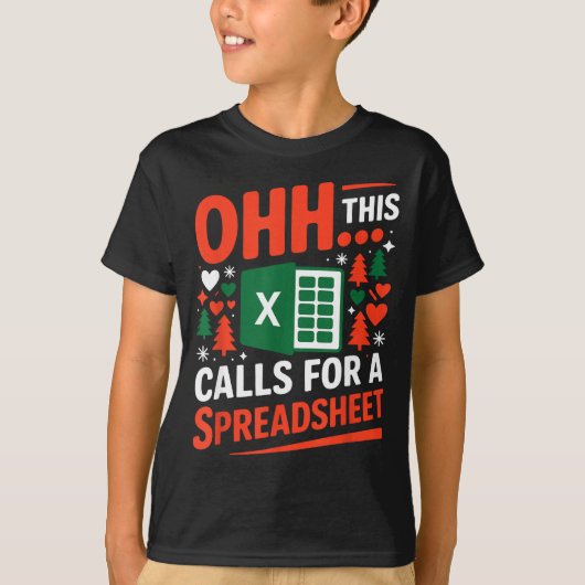 T-shirt Oh This Calls For A Spreadsheet Christmas Sweater (Devant)