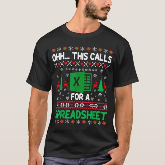T-shirt Oh This Calls For A Spreadsheet Christmas Sweater (Devant)