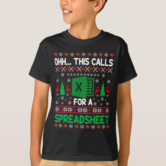 T-shirt Oh This Calls For A Spreadsheet Christmas Sweater (Devant)