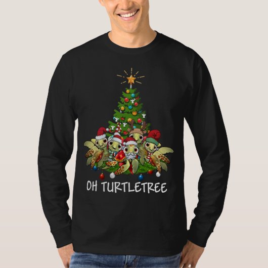 T-shirt Oh Turtletree Tortue de mer Arbre de Noël Animal X (Devant)