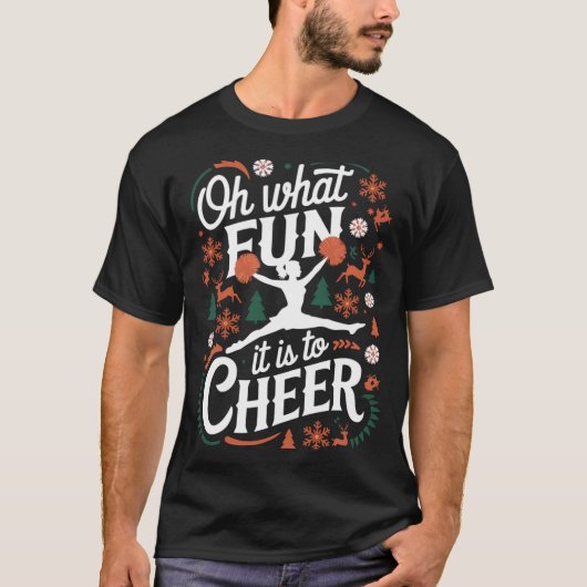 T-shirt Oh What Fun It Is To Cheer Ugly Cheerleading Xmas (Devant)