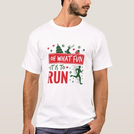 T-shirt Oh What Fun It Is to Run Christmas Runner (Devant)