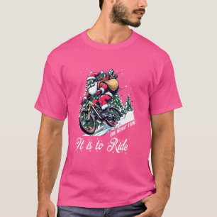 T-shirt Oh What Fun It To Ride Mountain Bike Père Noël MTB