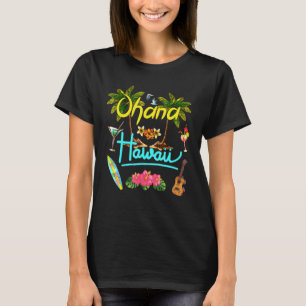T-shirt Ohana Hawaii Beach Summer Palm Surf Sun Set Palm T