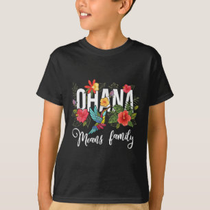 T-shirt Ohana Moyenne Famille Hawaii Hibiscus Fleur les an