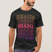T-shirt Ohana Signifie Famille Retro Stoppée Texte Couleur (Devant)