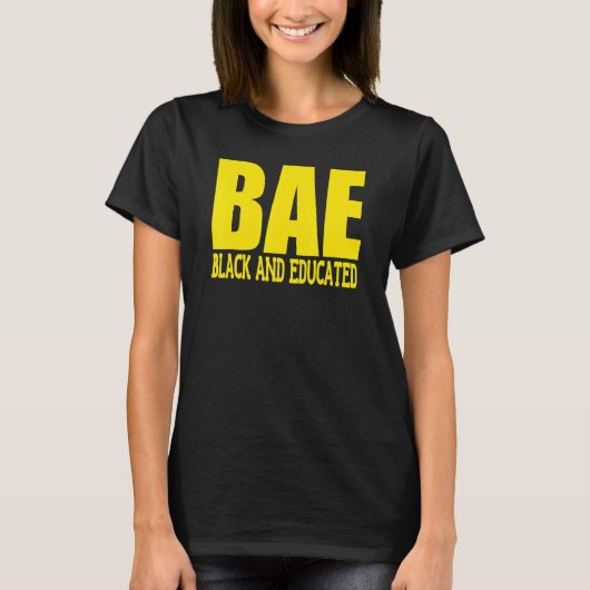 T-shirt Oheneba Apparel Noir Et Éduqué Bae Melanin (Devant)