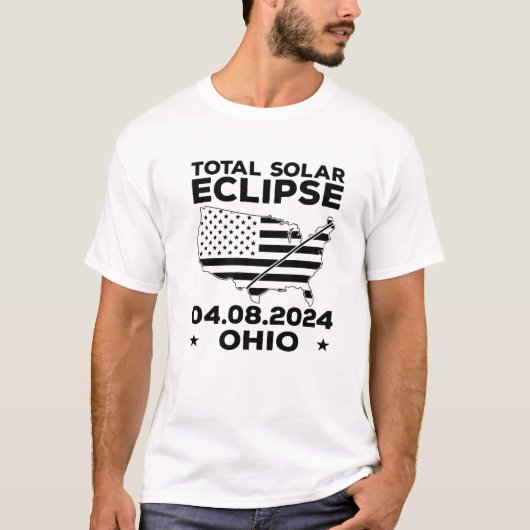 T-shirt Ohio 04/08/2024 Total Solar Eclipse Event 8 avril, (Devant)