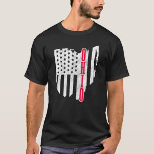 T-shirt Ohio American Flag State Map Fierté patriotique 4e