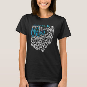 T-shirt Ohio Home État Oh Mandala Carte Usa America Us Par
