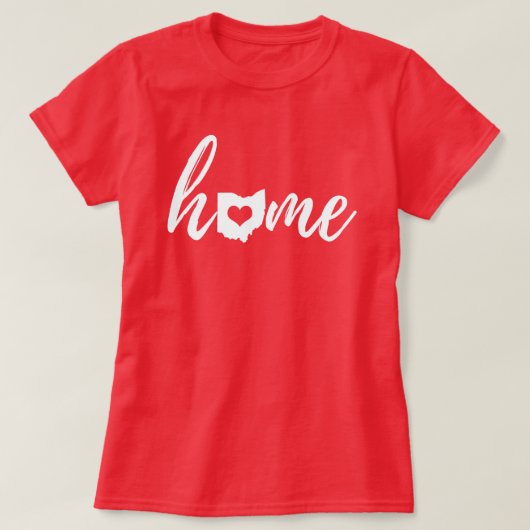 T-shirt Ohio Home Love Script State Heart (Design devant)