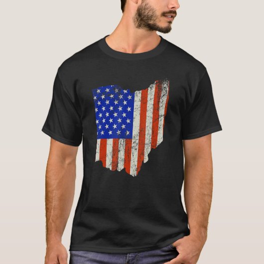 T-shirt Ohio Home Usa Flag (Devant)