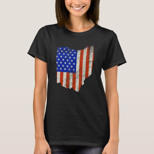 T-shirt Ohio Home Usa Flag (Devant)