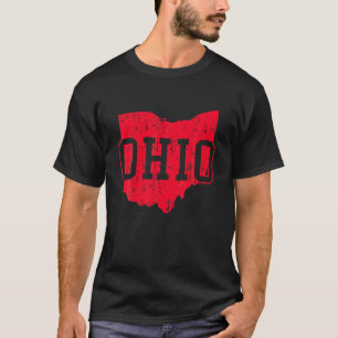T-shirt Ohio Map OH Home Shape Etat Vintage Buckeye State