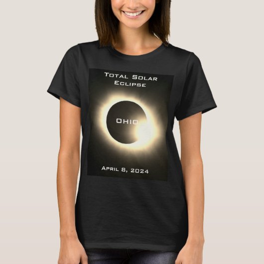 T-shirt OHIO Total éclipse solaire 8 avril 2024 (Devant)