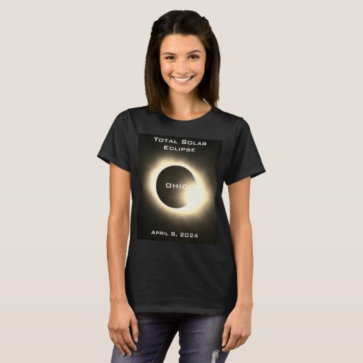 T-shirt OHIO Total éclipse solaire 8 avril 2024 (Devant entier)