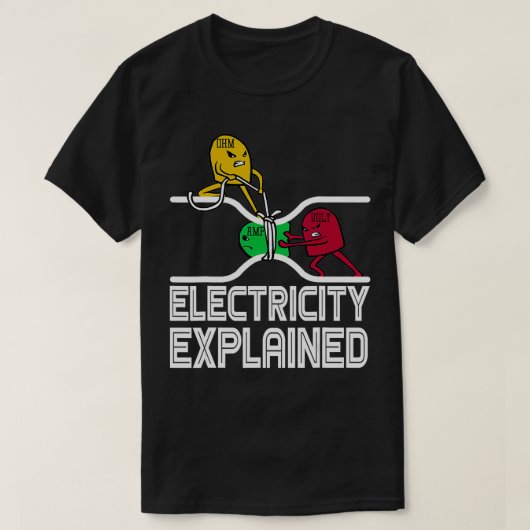 T-shirt Ohm Volt Amp Electricity Expliqué (Design devant)