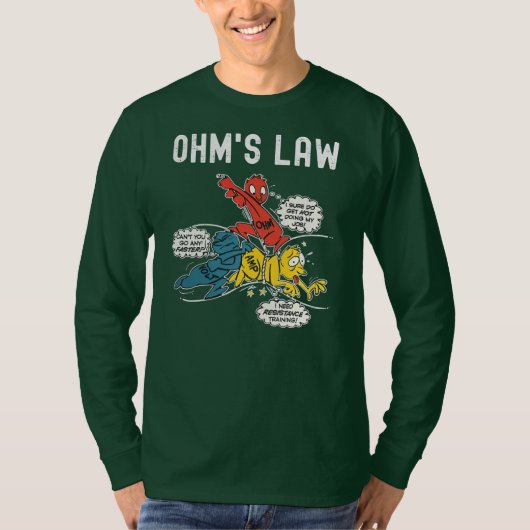 T-shirt Ohms Law Funny Electricity Expliqué Électrique (Devant)