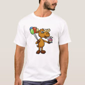 T-shirt Oie avec ballon et gâteau | choisir la couleur arr (Devant)