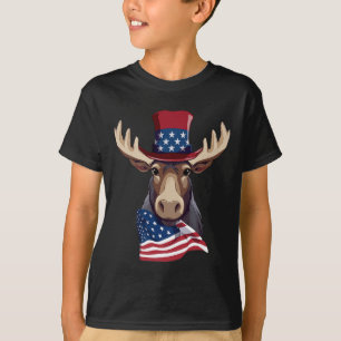 T-shirt Oie avec drapeau américain patriotique Indépendanc