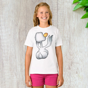 T-shirt Oie Blanche Par Derrière Oiseau Ridicule