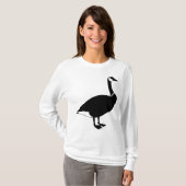 T-shirt Oie canadienne noire mignonne (Devant entier)