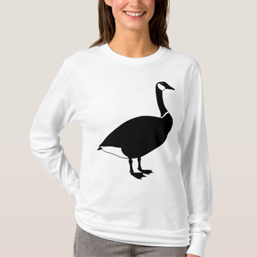 T-shirt Oie canadienne noire mignonne (Devant)