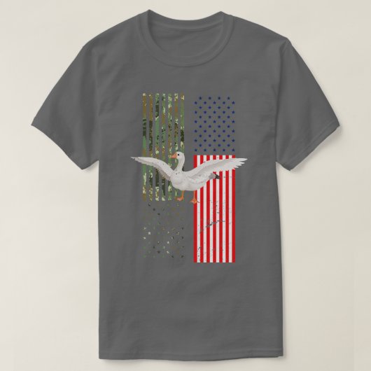T-shirt Oie de chasse au drapeau américain 1 (Design devant)