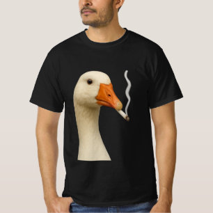 T-shirt Oie Idiote Fume Meme Oie Fumant Cigarette