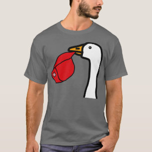 T-shirt Oie Portrait Minimale Voler Casquette Rouge