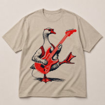 Oie Rockstar Cool Jouant de Guitare Électrique Rou