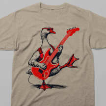 Oie Rockstar Cool Jouant de Guitare Électrique Rou