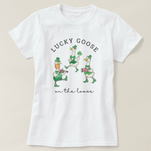 T-shirt Oies drôles chanceuses dansantes St Patrick