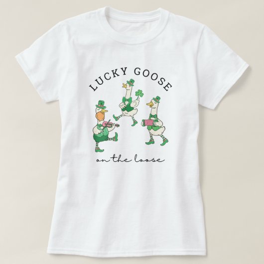 T-shirt Oies drôles chanceuses dansantes St Patrick (Design devant)